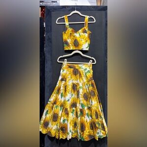 Dolce & Gabbana Yellow Sunflower  two piece outfit